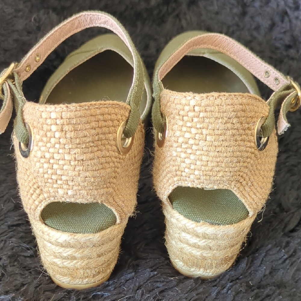 Viscata Barcelona Olive Espadrille Wedges - Picture 7 of 9